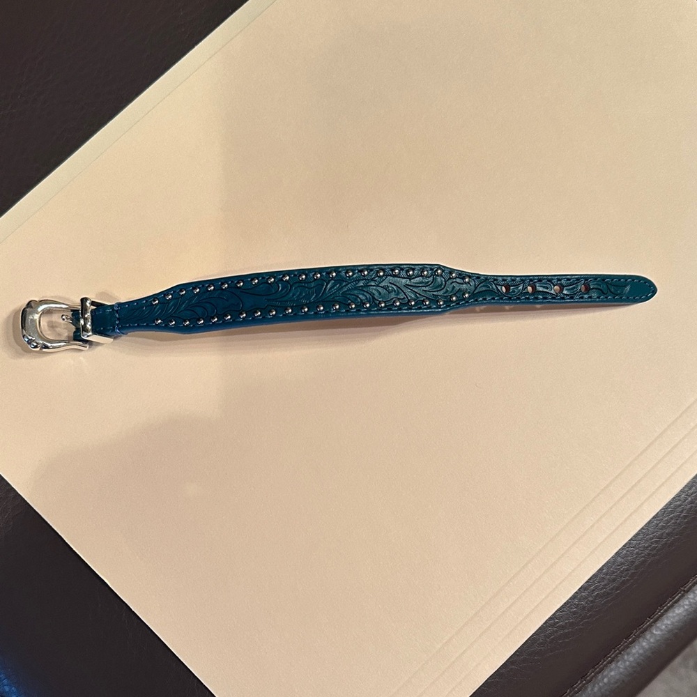 Brighton Turquoise Embossed Leather Bracelet